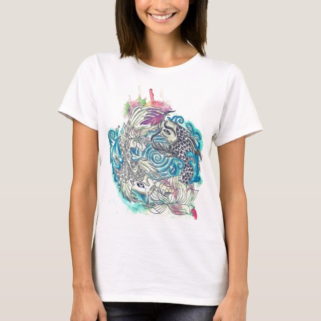 Yin Yang Koi Fish T-Shirt (Vorderseite)
