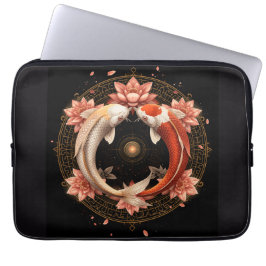 Yin Yang Koi Fish with Lotus Mandala Laptopschutzhülle