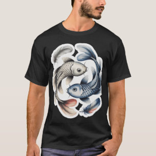 Yin Yang Koi in Aquarell T-Shirt