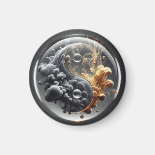 Yin-Yang-Konzept mit fluiden Mustern Magnet
