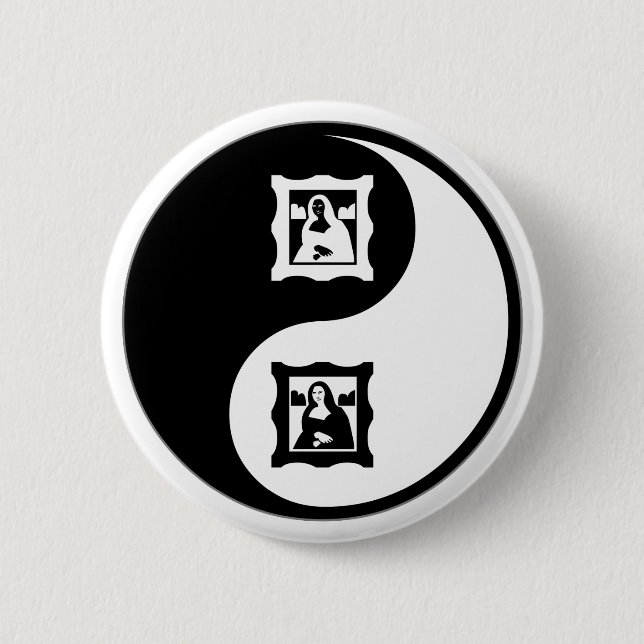 Yin Yang Kunst-Geschichte Button (Vorderseite)