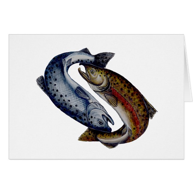 Yin Yang Lachs-Fische (Vorderseite (Horizontal))