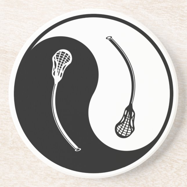 Yin Yang Lacrosse Sandstein Untersetzer (Vorne)