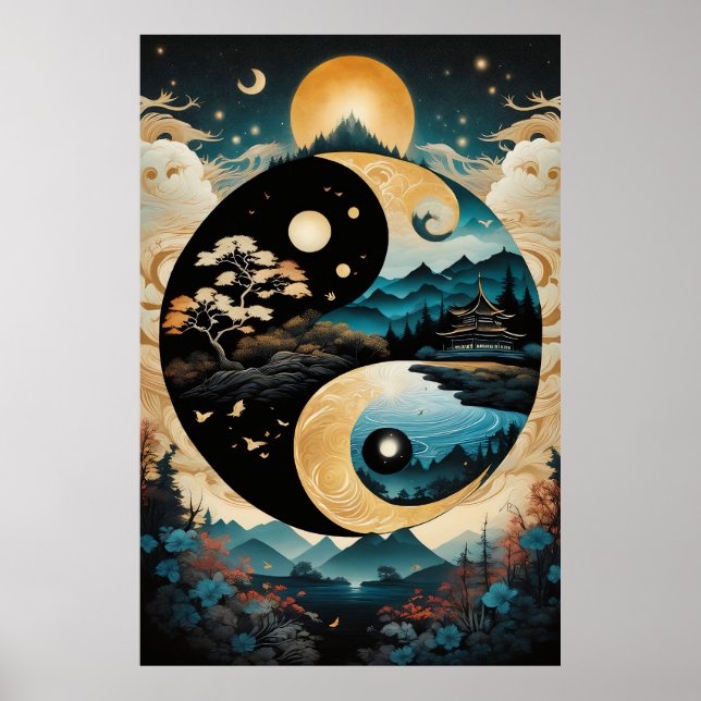 Yin Yang Landscape Poster (Vorne)
