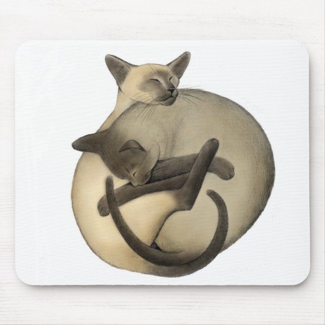 Yin Yang Liebe-Katzen Mousepad (Vorne)