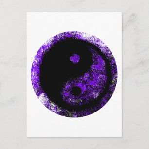 Yin Yang Lila Black The MUSEUM Zazzle Geschenke Postkarte
