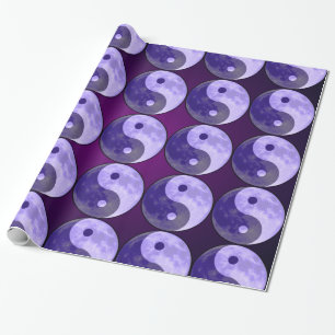 Yin Yang Lila Moon Geschenkpapier