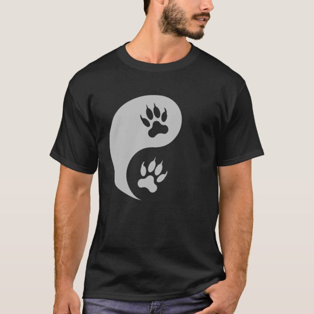 Yin Yang Lion Paw Lion Predatory Cat Africa T-Shirt (Vorderseite)