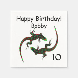 Yin Yang Lizards Birthday Serviette