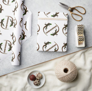 Yin Yang Lizards Herzlichen Glückwunsch Geschenkpapier
