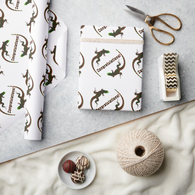 Yin Yang Lizards Herzlichen Glückwunsch Geschenkpapier (Kunsthandwerk)
