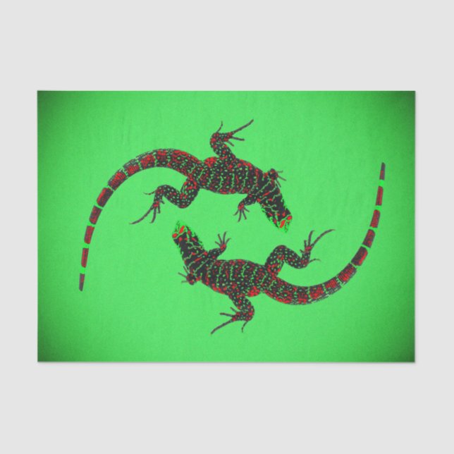 Yin Yang Lizards Seidenpapier (Vorderseite)