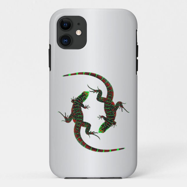 Yin Yang Lizards Silver Case-Mate iPhone Hülle (Rückseite)