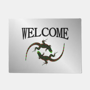 Yin Yang Lizards Silver Fußmatte