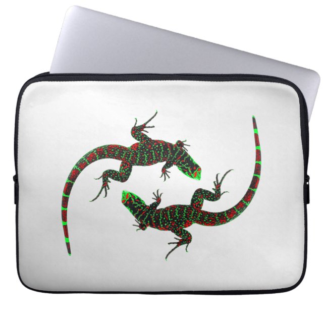 Yin Yang Lizards Silver Laptopschutzhülle (Vorderseite)