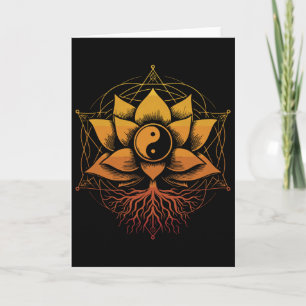 Yin Yang Lotosblume Heilige Geometrie Spirituell G Karte