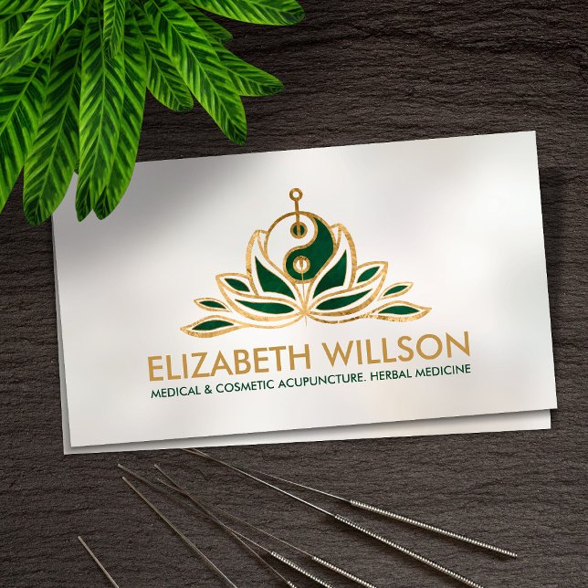 Yin Yang Lotus Acupuncture Needle Visitenkarte (Von Creator hochgeladen)