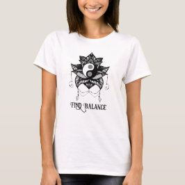 Yin Yang Lotus findet Balance Design T-Shirt