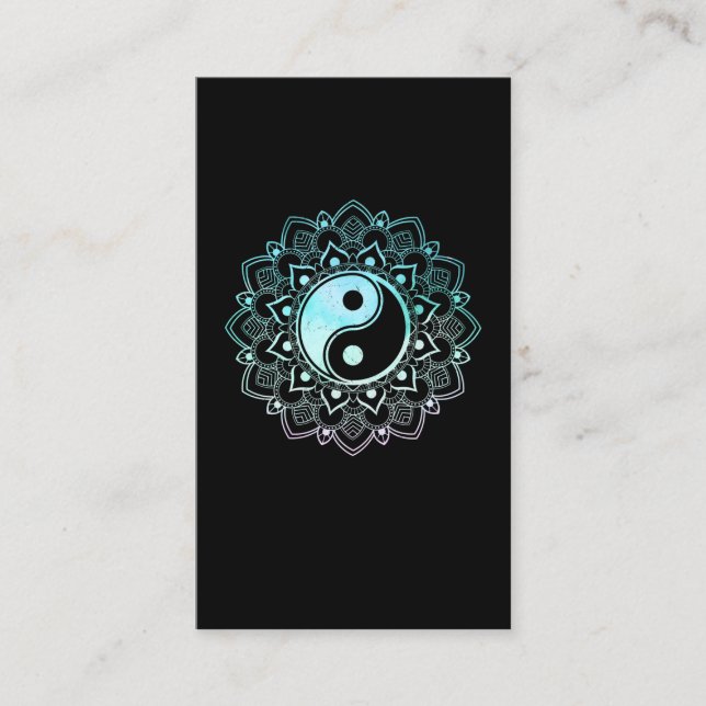 Yin Yang Lotus Mandala Spiritual Reiki Master Visitenkarte (Vorderseite)