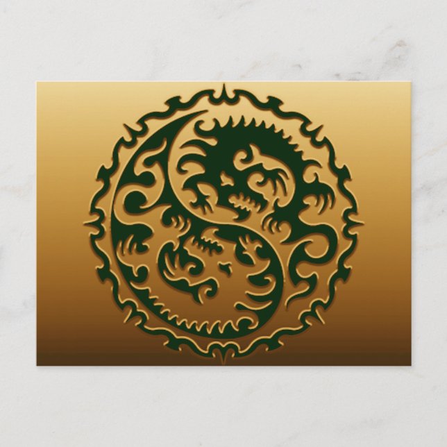 Yin Yang Magical Dragons 3 Postkarte (Vorderseite)