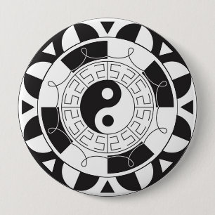 Yin Yang Mandala Button
