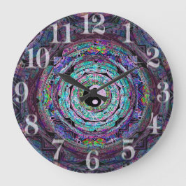 Yin Yang Mandala in Purple Colors Große Wanduhr