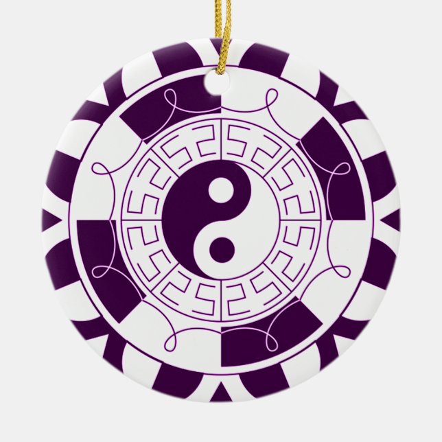 Yin Yang Mandala Keramikornament (Vorne)
