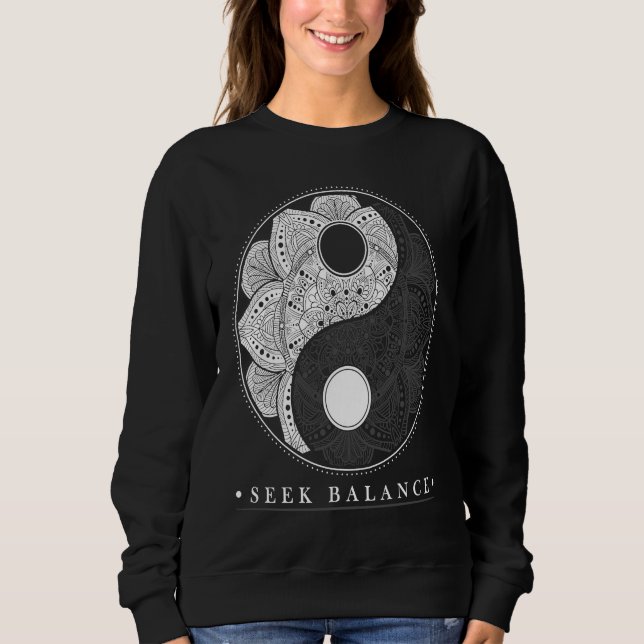 Yin Yang Mandala Native American Shamanic Sweatshirt (Vorderseite)