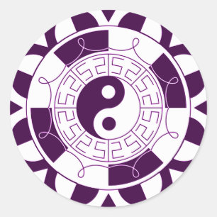Yin Yang Mandala Runder Aufkleber