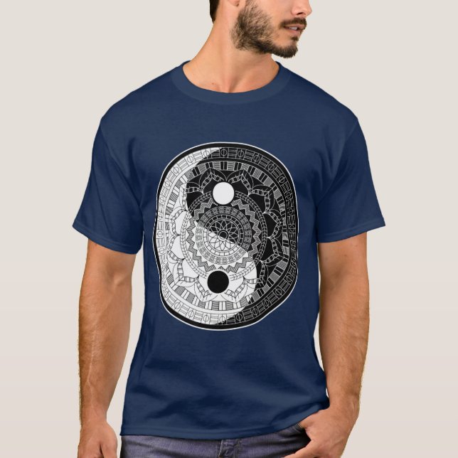 Yin Yang Mandala Sacred Geometry T-Shirt (Vorderseite)