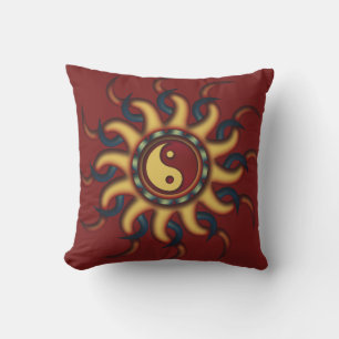 Yin Yang Marone-Design Kissen