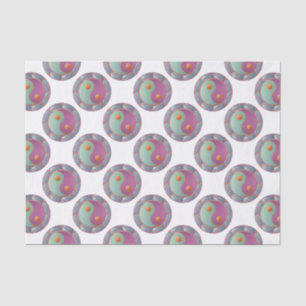 Yin Yang Medaillon Violett Türkis Seidenpapier
