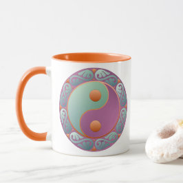 Yin Yang Medallion Violet Turquoise Tasse