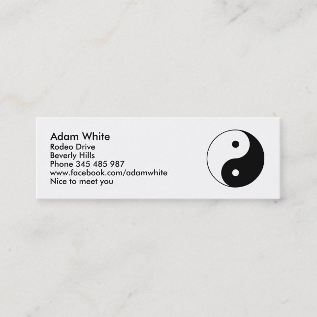 Yin Yang Mini Visitenkarte (Vorderseite)
