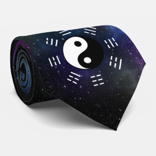 Yin Yang mit Bagua Trigram Symbols I-Ching Krawatte