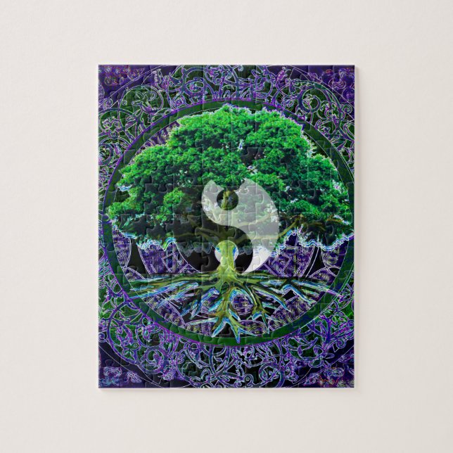 Yin Yang mit dem Baum des Lebens Puzzle (Vertikal)