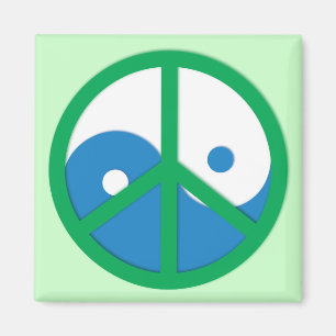 Yin-Yang mit Friedenszeichen Magnet