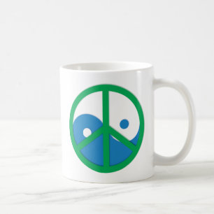 Yin-Yang mit Friedenszeichen Tasse