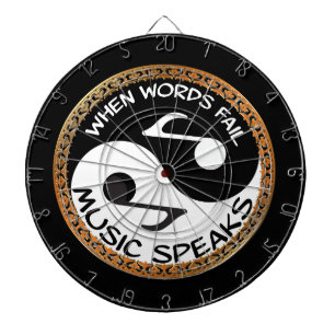 Yin Yang mit Musikwörtern Dartscheibe