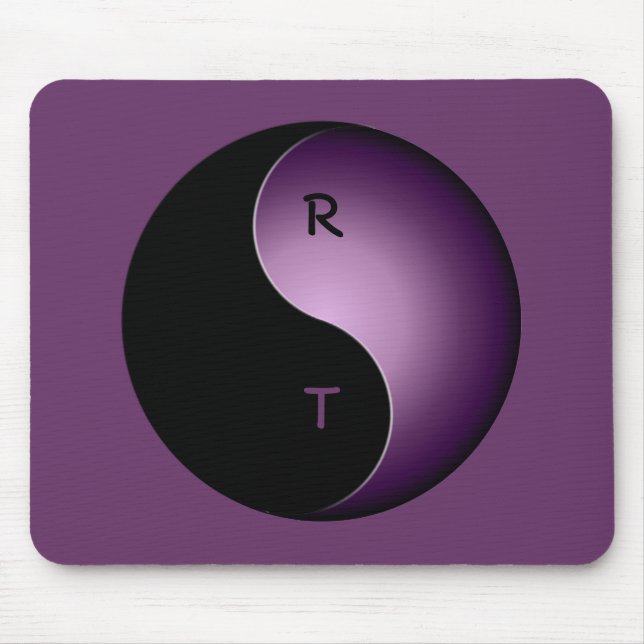 Yin-Yang-Monogramm - lila Mousepad (Vorne)