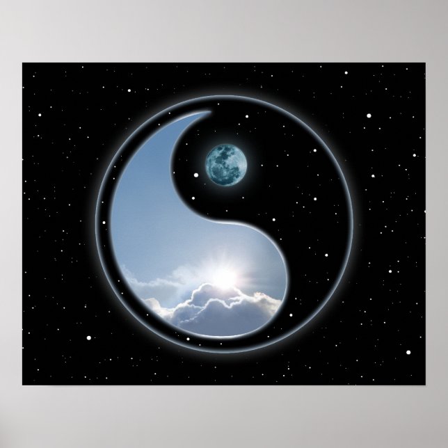 Yin Yang Moon Sun Poster (Vorne)