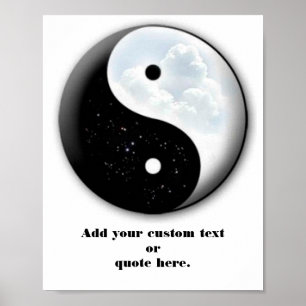 Yin & Yang motivierend Sterne und Wolken Poster