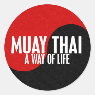 Yin Yang Muay Thai 1 Runder Aufkleber
