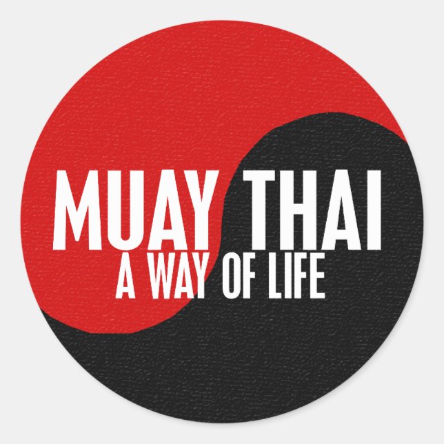 Yin Yang Muay Thai 1 Runder Aufkleber (Vorderseite)