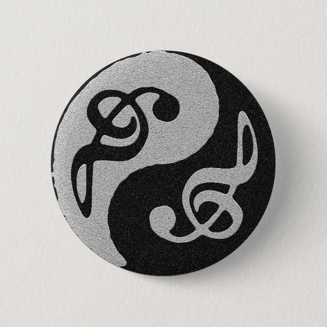 Yin Yang-Musikklatschnote Button (Vorderseite)