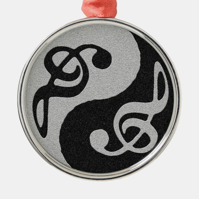 Yin Yang-Musikklatschnote Ornament Aus Metall (Vorne)
