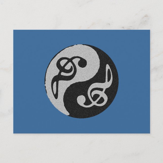 Yin Yang-Musikklatschnote Postkarte (Vorderseite)