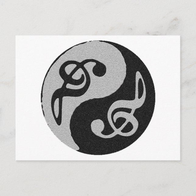 Yin Yang-Musikklatschnote Postkarte (Vorderseite)