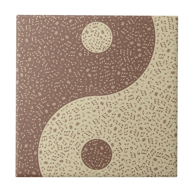 Yin Yang Musiknoten Fliese (Vorderseite)