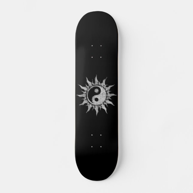 Yin-yang - Mystische Sonne - Mandala Dualitäten. Skateboard (Vorderseite)
